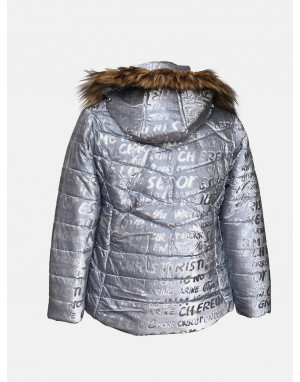 Girls  Quilted printed jacket ice Blue